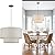 VILUXY Drum Fabric Pendant Light Farmhouse White Chandelier Double Drum Shade Hanging Ceiling Light Fixture 3 Lights Linen for Bedroom Dining Room Living Room Entryway