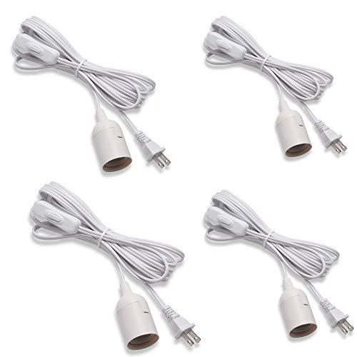 UL 15Ft Extension Hanging Lantern Cord Cable JACKYLED 4-Pack 360W with E26 E27 Socket On/Off Button Pendant Lighting