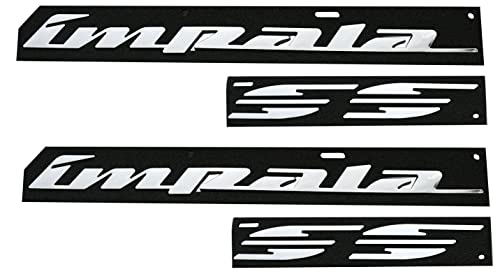 Image of 2Pcs 94-96 Impala Ss Rear Quarter Panel Emblems 3D Letter Badge Car Decal Nameplate Replacement for SS (Chrome)
