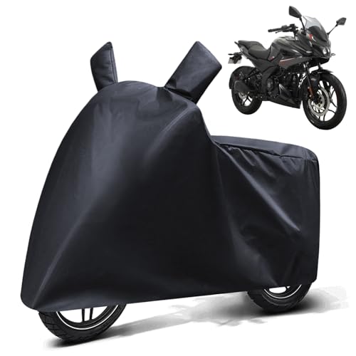 Image of FABTEC Waterproof Bike Body Cover Compatible with Bajaj Pulsar F250, A3 (Black)