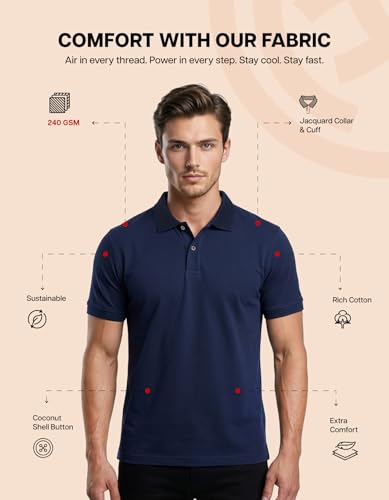 Image of Scott International Cotton Polo T Shirt | Collar Tshirts | Half Sleeves Plain T Shirt | T-Shirt |Tshirt for Men Stylish | Men's Tshirt