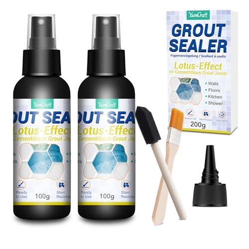 Grout Sealer 7OZ, Clear Grout and Tile Sealer Spray for Wall, Shower, Kitchen, Non-Toxic Tile Sealer Spray, Grout Sealer for Stone, Bathroom, Marble Floor, Fast Dry & Long Lasting & Waterproof
