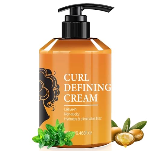 Curl Defining Cream, Anti Frizz Curling Cream to Define All Natural Curl Types and Textures Moisturizing Long-Lasting Styling (1 Pcs)