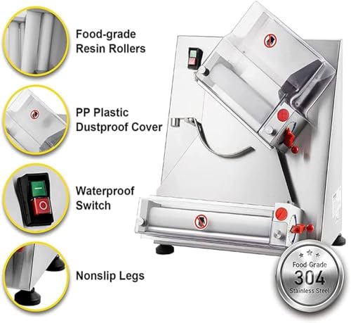 Pressa elettrica automatica per pizza, in acciaio inox, per torte, tortillas e pane piatto, diametro 30 cm