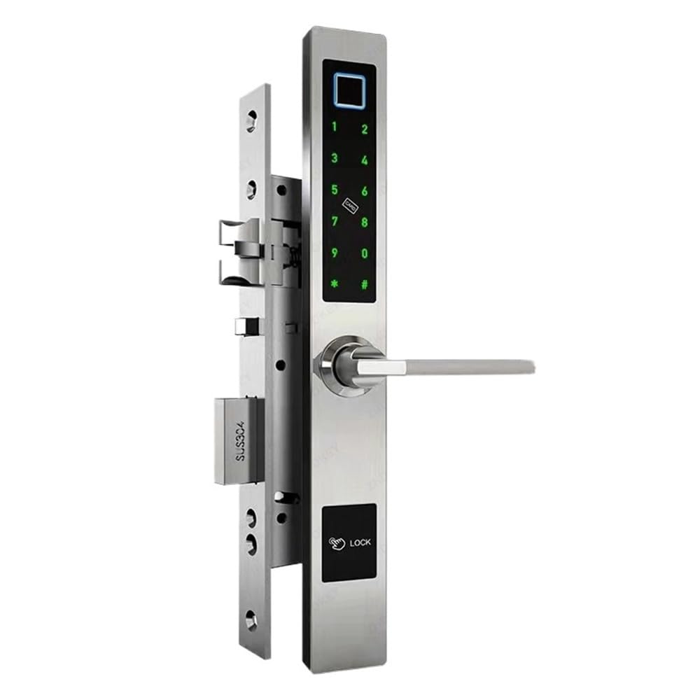 Serrure connectée alu étanche TTlock avec empreinte et carte IC pour porte fine argent 6085