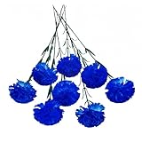 人工カーネーション 10本セット| シルク花びら＆プラスチック製ステム・ワイヤー入り | UV耐性・防水仕様で色あせ防止 | ホームデコレーション/ウェディング/パーティー/屋内外装飾用 (ダークブルー)