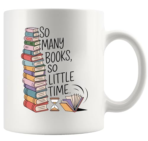 Taza de cerámica blanca Panvola 11 oz con diseño lector miniatura 1
