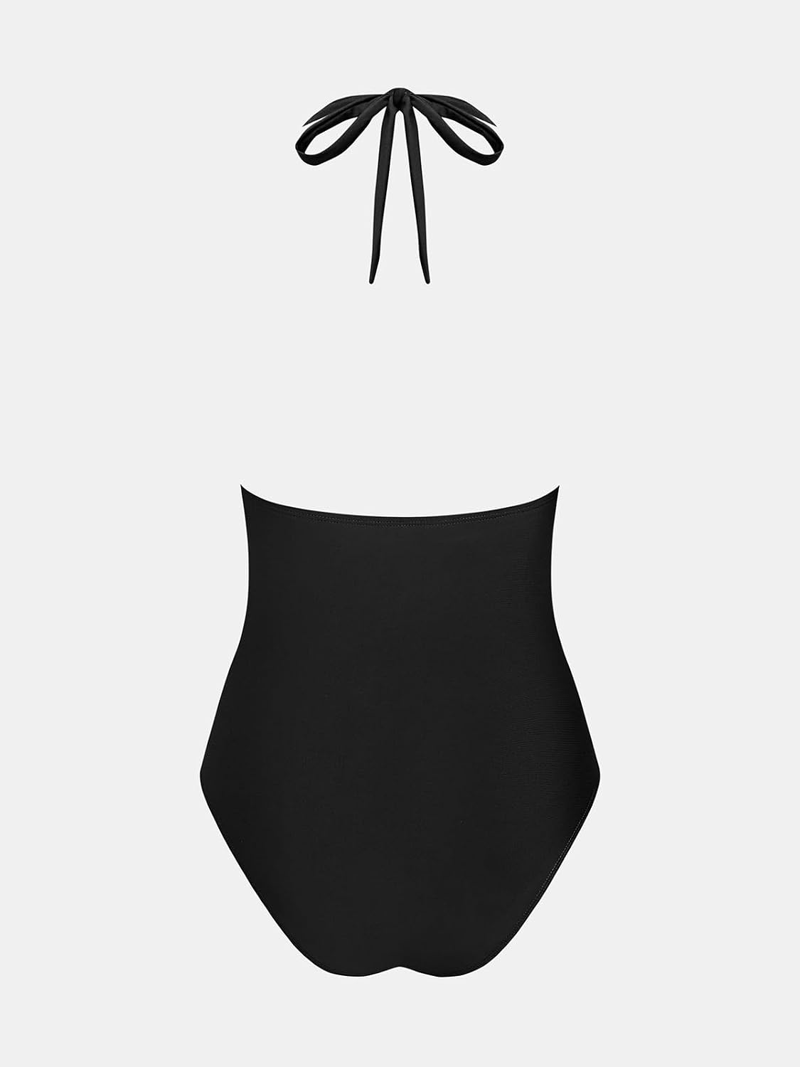 CUPSHE Women's One Piece Swimsuit Sexy Deep V Neck Halter Bathing Suit Ruched Mesh Self Tie Swimwear