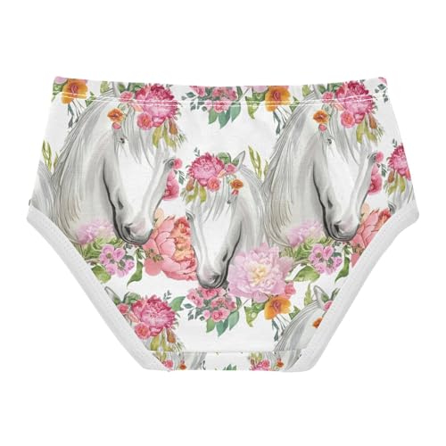 White Horses Floral Toddler Girls's Underwear 2T 202c1153b2