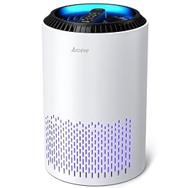 AROEVE Air Purifiers for Home, Air Purifier Air Cleaner For Smoke Pollen Dander Hair Smell Portable Air Purifier with Sleep Mode Speed Control For Bedroom Office Living Room, MK01- White