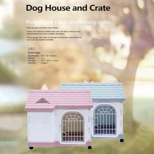 Image of Dear Pet Weatherproof Plastic Dog House 63.5x46x58.5 cm - UV‑Resistant, Insulated, Portable Kennel with Ventilation & Lockable Door - Easy‑Clean Indoor /Outdoor Pet Shelter