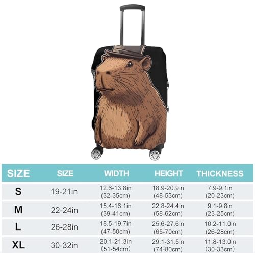 Capybara with Top Hat Luggage Covers Washable Travel Suitcase Cover Elastic Baggage Protector2