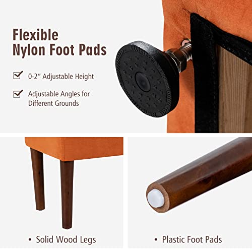 Sillón plegable naranja con estructura de pino miniatura 4