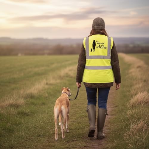 Warnweste Hund personalisiert – Mantrailing Sicherheitsweste neongelb XL – mit Namen/Team bedruckt, reflektierend & leicht – modischer Look für Hundeführer, Hundesport & Spaziergang