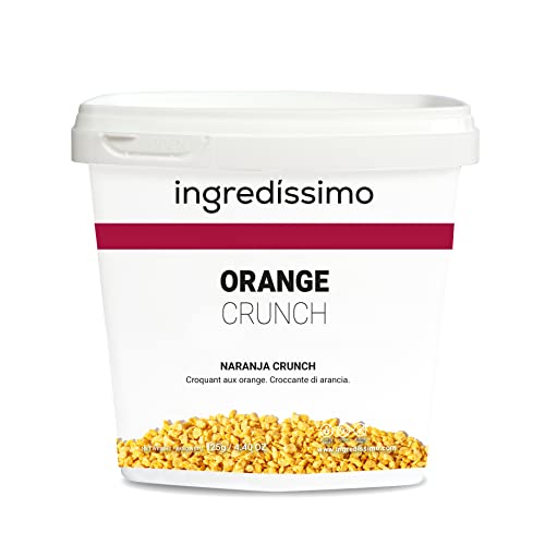 INGREDISSIMO - Naranja Liofilizada Crunch, 125 g, Fruta Seca Troceada, Producto sin Gluten, Snack Saludable y Crujiente de Color Naranja, para Platos y Recetas