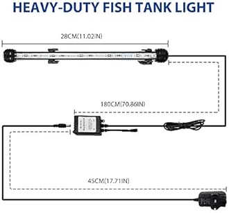 GreenSun LED Aquarium Light, Submersible Multi-Color RGB Waterproof Fish Tank Light Underwater Crystal Glass Lights Suitable for Saltwater and Freshwater-11 inch(28 cm)