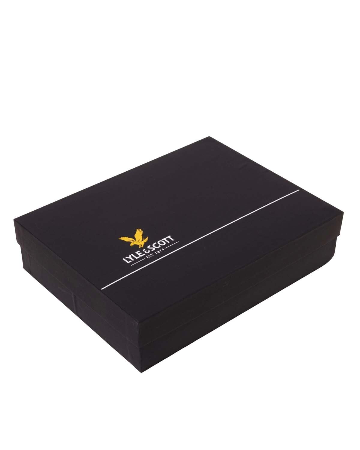 Lyle And Scott Men's Blue Night Lambswool Blend Scarf And Beanie Set