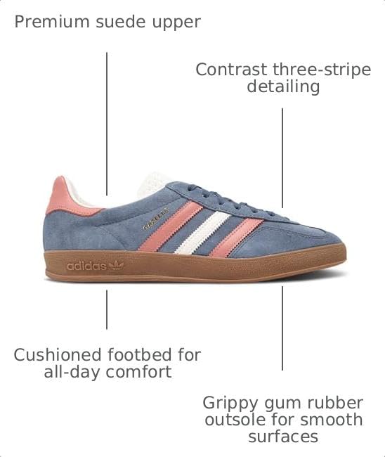 Image of adidas Men's Gazelle Sneaker, Blue Blink /Wonder Clay /Sand Strata, Size 6.5