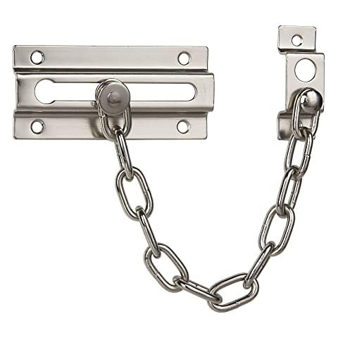 HASWARE Door Chain Lock,Door Latch Sturdy Premium Thickened Chain Locks for Inside Door, Child Proof Latch Lock, Additional Privacy and Security for Home (Silver) Cover