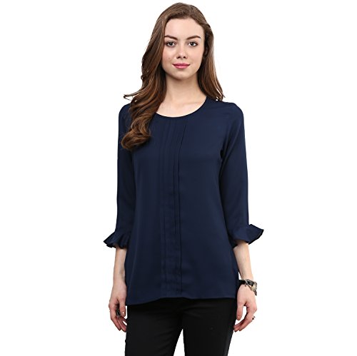 Image of RARE Women Navy Blue Georgette Top (EP1008A)