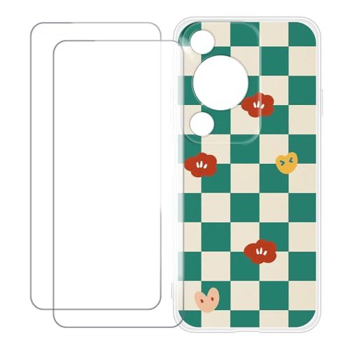 UOGNADGD Screen Protector and Case for Nova Y63 4G - Green Plaid