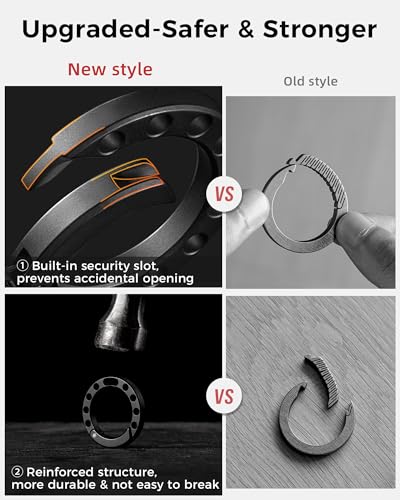 Image of Round Circle Carabiner with 2 /3in D Ring Keychain for Car Key