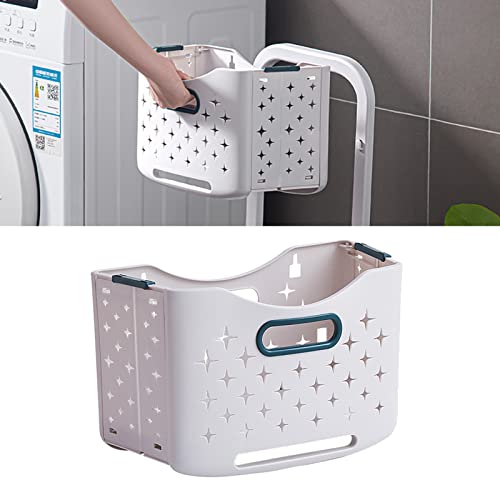 Cesta de lavandería plegable SIXRUN antiolor con asas para ropa húmeda 8