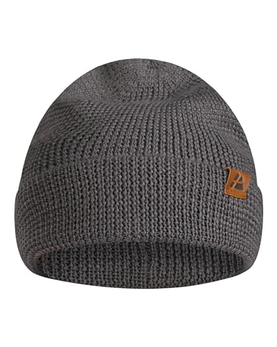 DANISH ENDURANCE Gorro Beanie de Lana Merina para Hombre y Mujer, Suave y Elástico, Materiales Reciclados, Gris, One Size