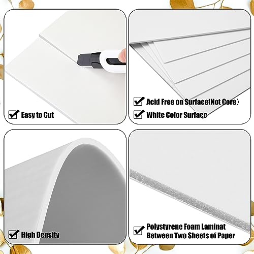 Image of Frienda 100 Pack Foam Board 8 X 10 Inch White for School Art Projects | Rigid Foam Core Double Sided Surface, Lightweight for School Projects Crafts Presentations Office Displays Wedding Artwork