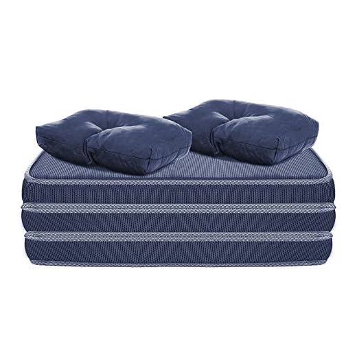 Puff Colchonete Dobrável/Sofa 3 em 1 + Travesseiro Casal BF Colchões