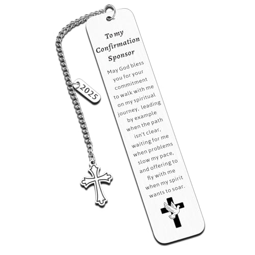 2025 Confirmation Sponsor Gifts for Men Women - Confirmation Sponsor Appreciation Gifts Thank You Gifts for Sponsor Catholic Confirmation Gifts, Religious Christian Gifts for Women Men Cross Bookmark