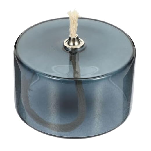 Yardenfun Lampe à Huile Verre Décor Élégant pour Bureau et Salon Lanterne Vintage Kérosène Récipient Rechargeable Verre avec Mèche Métallique Profitez une Ambiance