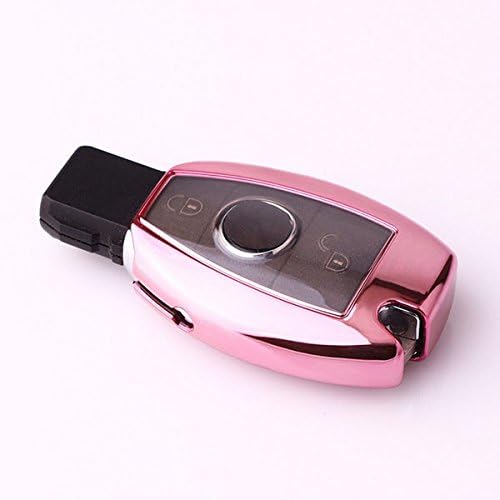 Btopars TPU Soft Pink Smart Remote Key Case Cover Fob For 2007-2012 Mercedes Benz C E S GL R Class 2/3 Buttons