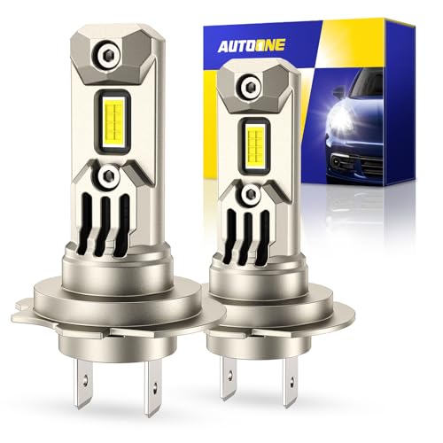 Image of AUTOONE H7 LED Bulbs, Latest-Gen 60000LM 1200% Brighter, 6500K Cool White 1:1 Mini Halogen Size H7 H7LL Accessory Fog Light, No Extra Adapter Needed, Non-polarity Plug and Play, Pack of 2