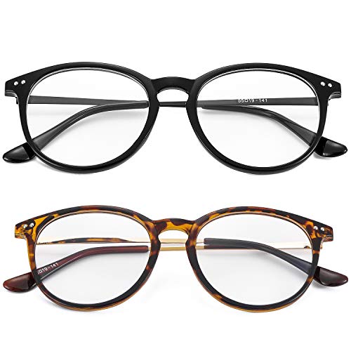 Image of Kursan Non Prescription Clear Lens Fake Glasses for Women Men Retro Round Plastic Frame Eyeglasses