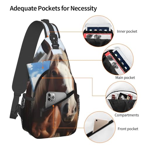 Bolso cruzado Horses Animals para hombres y mujeres miniatura 4
