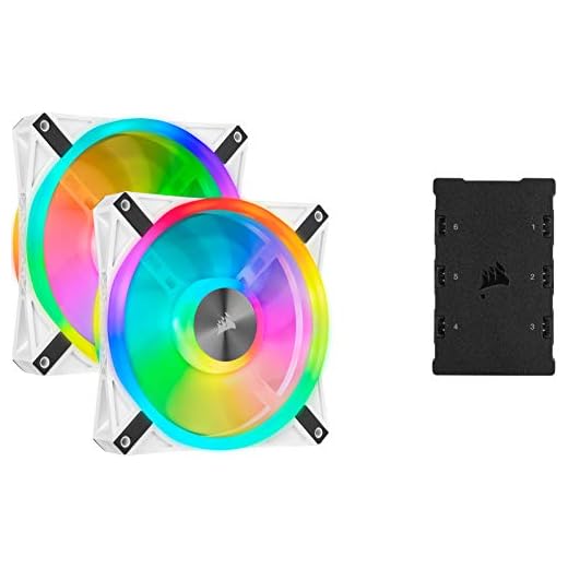 Corsair iCUE QL140 RGB, Ventilador LED RGB , 68 LED RGB Direccionables Individualmente, De Hasta 1250 RPM, Silencioso, Amortiguadores Antivibraciones, Paquete doble con Lighting Node CORE , Blanco