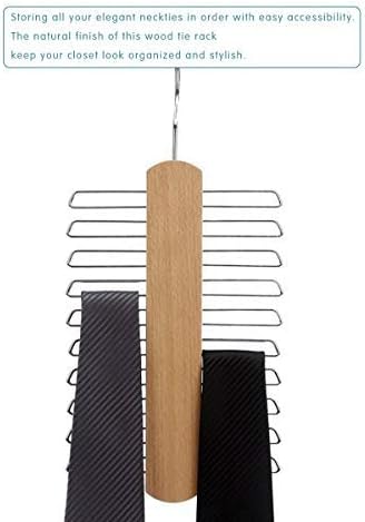 Tie Racks for Closets Hanger Holder Also for Belt and Scarf Wood Tie Organizer for Men 2pcs