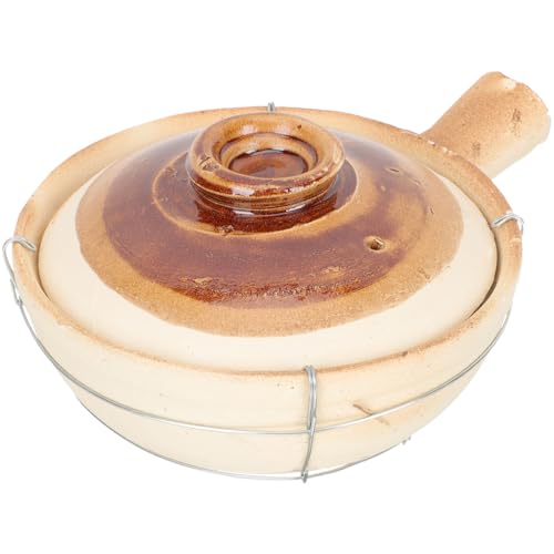 Handheld Pottery Clay Casserole Pot 0.8L for Home Cooking Perfect for Rice Soup and Stews - Ideal...