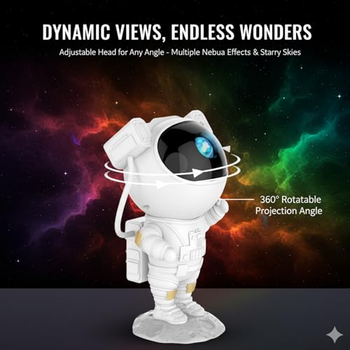 Image of ThAgan Astronaut Galaxy Projector, Star Projector Night Light with Remote & Timer, 360 Rotating Nebula Lamp for Bedroom Ceiling, Gaming Room Decor, Birthday Gifts for Kids & Adults