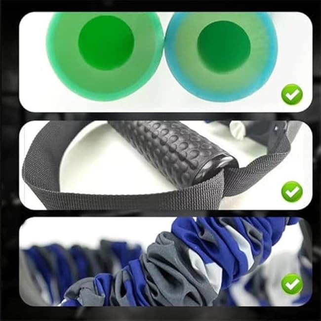 Natural Latex 3-Hole Resistance Stretcher, Men Heavy Resistance Stretcher Chest Expander Stretch Bands, Ab Training Auxiliary Device