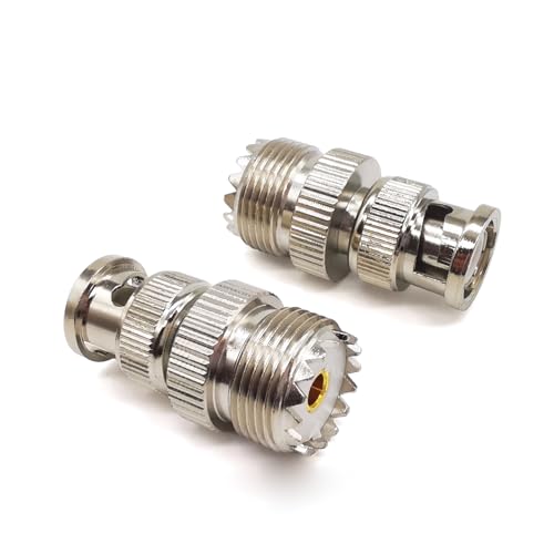 Adaptador UHF hembra a BNC macho coaxial 2 piezas miniatura 3