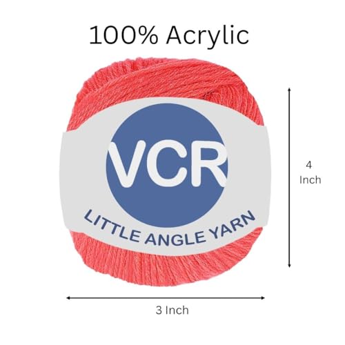 Image of VCR 4 Ply Bright Red Little Angle Yarn, 25 Grams, 92 Meters Length, 100% Acrylic Soft Baby Knitting Yarn for Crochet, Newborn Sweaters, Soft Baby Socks, Mittens and Leggings, Pack of 1