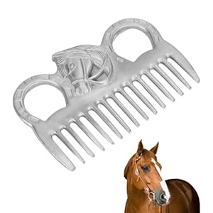 Metal Horse Comb, 4inch Stainless Metal Pulling Combs Horse Mane Comb Horse Tail Comb Mini Pocket Combs Horse Grooming Comb Livestock Comb for Cleaning Hair Removing Loose Undercoat Knots, Silver