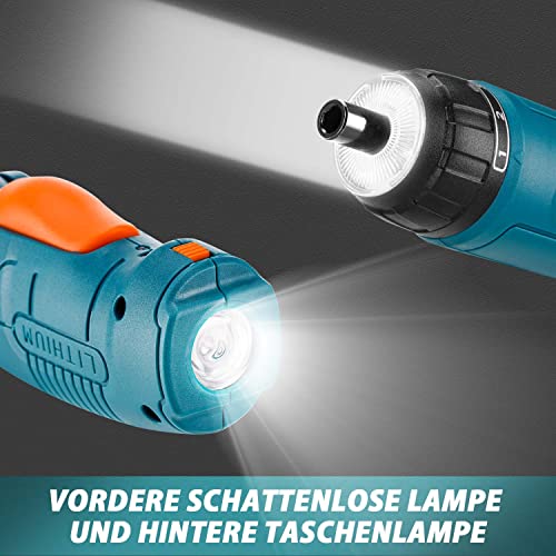 ALEAPOW 124 tlg. Werkzeugkoffer mit 3.6V Akku Schraubendreher, max. 4 Nm Akkuschrauber Handwerkzeugset mit… – Bild 8