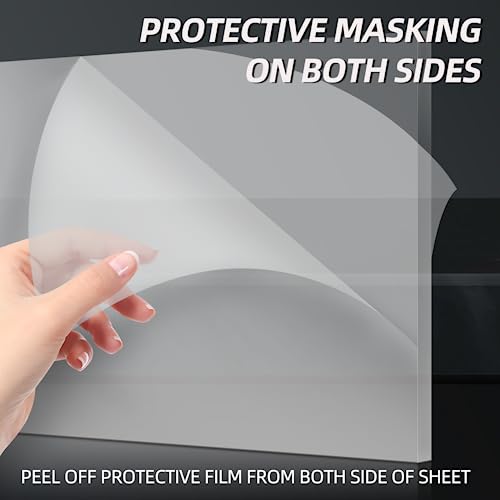 Calpalmy 24" X 36" ACRYLIC SHEET 2-Pack) 24 X 36 Inch Clear Acrylic Sheet Plexiglass 1/4 Inch Thick; Use For Craft Projects, Signs, Display Cases, Sneeze Guard And More; Cut With Cricut, Engraver, Power Saw Or Hand Tools thumb #2