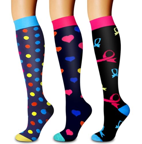 Image of Laite Hebe 3 Pack Medical Compression Sock-Compression Sock For Women and Men Circulation -Best for Running,Nursing,Athletic Sports