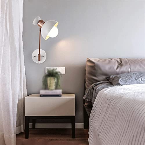 Aplique de pared ajustable LED redondo y lámpara de lectura para dormitorio 3