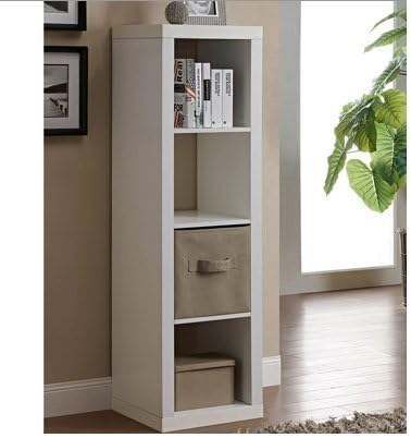 Better Homes and Gardens 4-Cube Organizer Storage Bookcase Bookshelf (4, White)