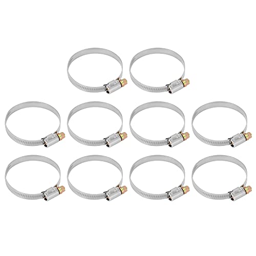 10Pcs Stainless Steel Hose Clamps, 304 Stainless Steel Mini Tube Clip, Duct Clamps Hose Clamp Pipe Clamp Air Ducting Clamp (25-38mm)